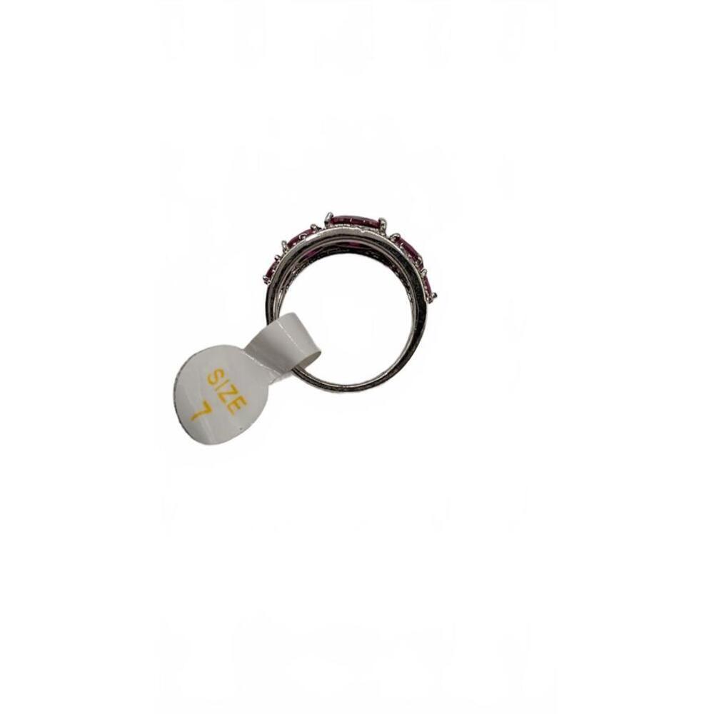 Elegant Women's Ring With Red And Clear Stones Si… - image 8